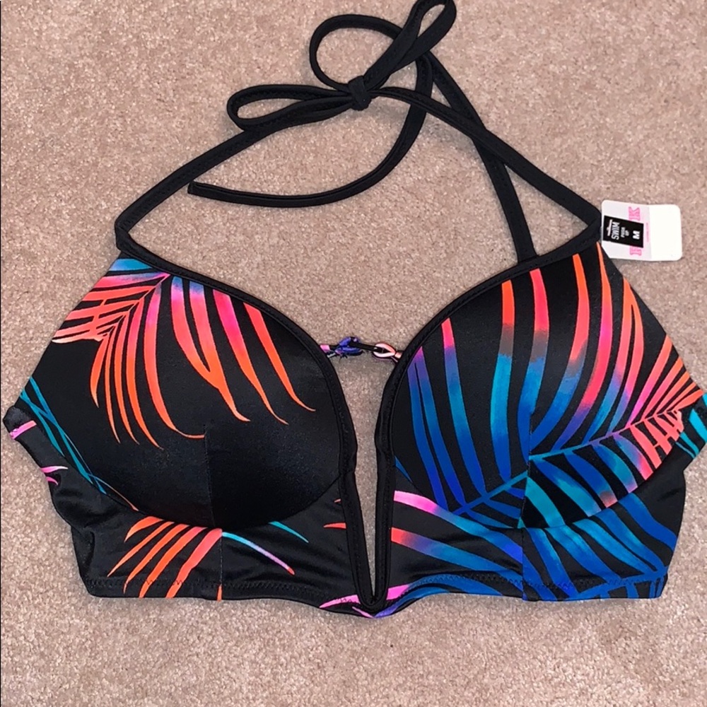 NWT PINK Deep Plunge Swim top